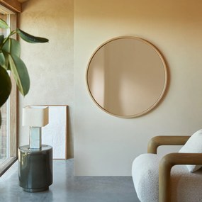 Tikamoon - Specchio rotondo in legno massello di rovere 90x90 Fanie