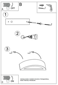 Sollux SL.0001 - Applique ATENA 1xE27/60W/230V 40,5 cm bianco