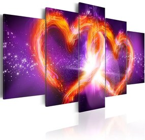 Quadro  Fiamme d'amore  Colore Viola, Dimensioni e Misure 200x100