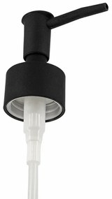 Dispenser sapone liquido linea Wash in ceramica nero opaco con scritte