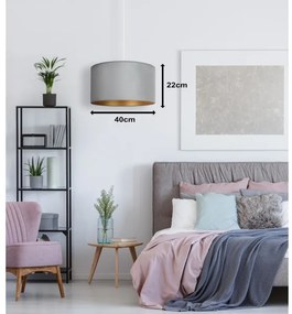 Duolla - Lampadario a sospensione con filo ROLLER 1xE27/15W/230V chiaro diametro 40 cm verde/oro