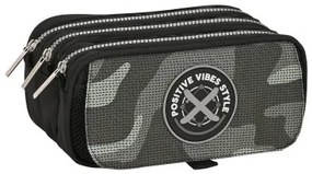 Astuccio Scuola Safta Stone Nero 21,5 x 10 x 8 cm
