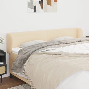 Testiera Ad Orecchio Crema 203x23x78/88 Cm İn Tessuto /