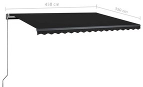 Tenda da Sole Retrattile Manuale LED 450x350 cm Antracite