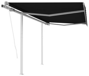 Tenda Da Sole Retrattile Automatica Con Pali 3x2,5 M Antracite /