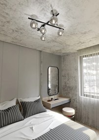 Lampadario da Soffitto in Acciaio e Vetro SMART 5 Nero 5xE14