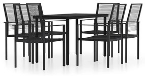 Set da Pranzo da Giardino 7 pz Nero