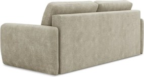 Divano beige allungabile/con contenitore con rivestimento in ciniglia 218 cm Lilo – Makamii
