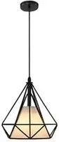 LAMPADARIO GABBIA IN METALLO INDUSTRIALE RETRO E27 PENDENTE VINTAGE NERO SJ098