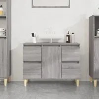 Mobile Lavabo Grigio Sonoma 80x33x60 cm in Legno Multistratocod mxl 104290