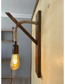 Lampada da parete AHSAP 1x E27/40W/230V, pino/noce