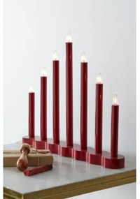 Markslöjd 704018 - Candelabro di Natale HOL 7xE10/0,06W/230V rosso
