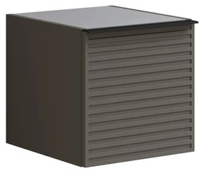 Struttura semi colonna da bagno Pixel 1 anta laccato opaco grigio carbone L 40 x H 40 x P 45.5 cm