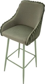 Set di sbagelli da bar verdi in imbottito con braccioli 2 pz (altezza della seduta 78 cm) Alaska – Mauro Ferretti