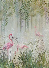 NLXL Carta da parati panoramica Flamingo Garden - 03 Drops