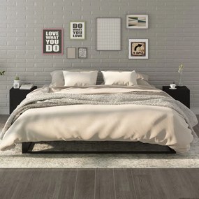 Comodini 2 Pz Neri İn Legno Multistrato /