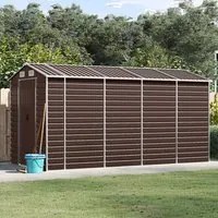 Capanno da Giardino Marrone 191x385x198 cm in Acciaio Zincatocod mxl 88595