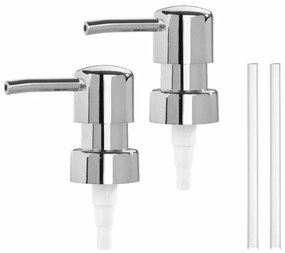 Ricambio pompa dispenser sapone cromo con design tondo 2 pezzi