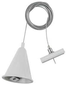 Kit Sospensione 2m per binario Monofase Bianco serie "Solid"