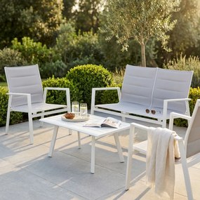 EXSILIUM - salotto da giardino 4 posti in alluminio