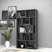 Libreria Face 90x30x170H cm. colore grigio cemento