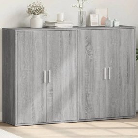 Credenze 2 pz grigio sonoma 60x31x84 cm in legno multistrato