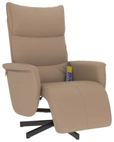 Poltrona reclinabile massaggi poggiapiedi cappuccino similpelle
