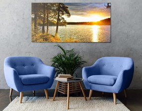 Stampa su tela – Tramonto sul lago