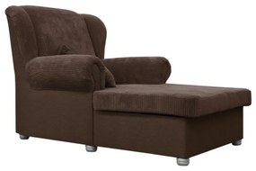 Chaise longue marrone scuro con rivestimento in velluto a coste Lord – Ropez