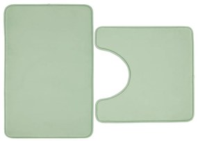 Set di tappetini per il bagno verde chiaro in memory foam 2 pz per WC 50x80 cm Anti-Bacterial – Catherine Lansfield
