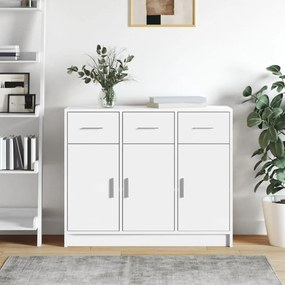 Credenza Bianca 91x28x75 Cm İn Legno Multistrato /