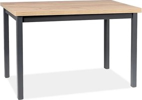 Tavolo Adam in MDF nero e piano laminato effetto rovere Artisan – 120x68 cm
