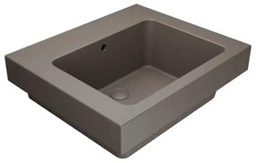 Lavabo a incasso e d'appoggio rettangolare vasca centrale Alaqua L 60 x H 25 x P 21 cm in ceramica marrone opaco