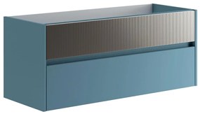 Mobile da bagno sospeso sotto lavabo L 119.5 x H 50 x P 45.5 cm grigio opaco, 2 cassetti Niwa