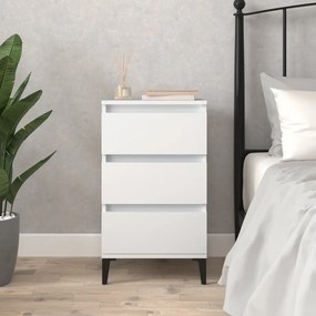 Comodino Bianco 40x35x70 Cm İn Legno Multistrato /