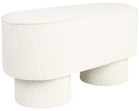 Panchina bianca con rivestimento in bouclé Marcos – White Label
