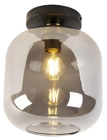 Lampada da soffitto intelligente nera con vetro oro e fumé incluso WiFi A60 - Zuzanna