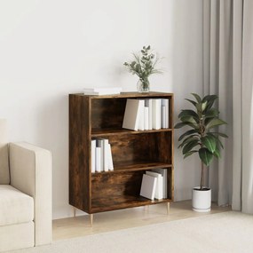 Libreria rovere fumo 69,5x32,5x90 cm in legno multistrato