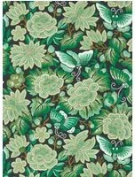 Sanderson Tapete Amara Butterfly - Emerald/ Ink Black