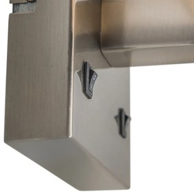 Applique da parete in acciaio con paralume nero e braccio da lettura con LED - Bergamo