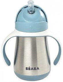 Beaba - Tazza termoisolante con cannuccia 250 ml blu