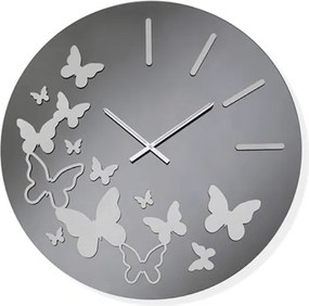 Orologio da parete rotondo D60 cm in cristallo Fumč BUTTERFLY