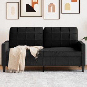 Divano A 2 Posti Nero 140 Cm İn Velluto /