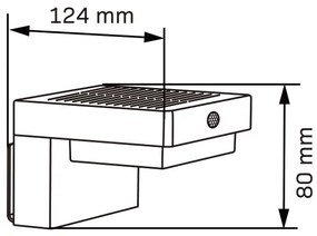 Applique a LED solare con sensore MALI LED/4,5W/3,7V 2000 mAh IP44 nero