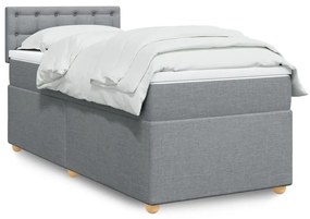 Giroletto A Molle Con Materasso Grigio Chiaro 80x200 Cm Tessuto /