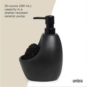 Dispenser per sapone nero in ceramica 590 ml Joey – Umbra