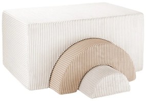 Gioco per psicomotricità color crema in velluto a coste 3 pz altezza totale 37 cm 75x49 cm Rainbow Montessori – Wigiwama