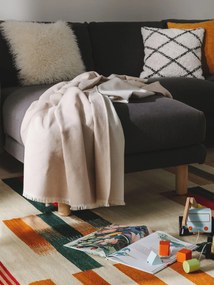 benuta Nest Plaid in cotone Luca Crema 130x170 cm - Tappeto design moderno soggiorno