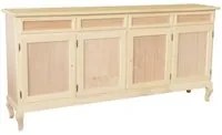 Credenza 4 porte 4 cassetti legno grezzo 205x45x98 - Mobili 2G