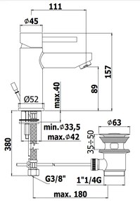 Paffoni Stick Sk075h Ews Miscelatore lavabo Monocomando Energy E Water Saving Funzione Ecologica Con Scarico Cromo